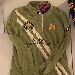 Joules Green Long Sleeve Polo Shirt